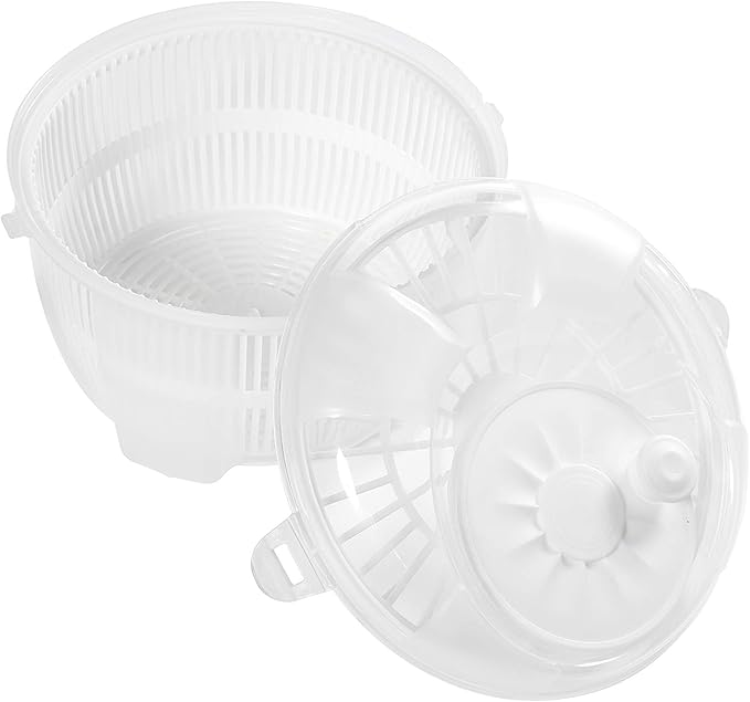 Mabel Home Salad Spinner, Salad Tosser and Mixer, 5,5 Quart, Vegetable Spinner -EXTRA Salt&Pepper Shaker inc. (White)