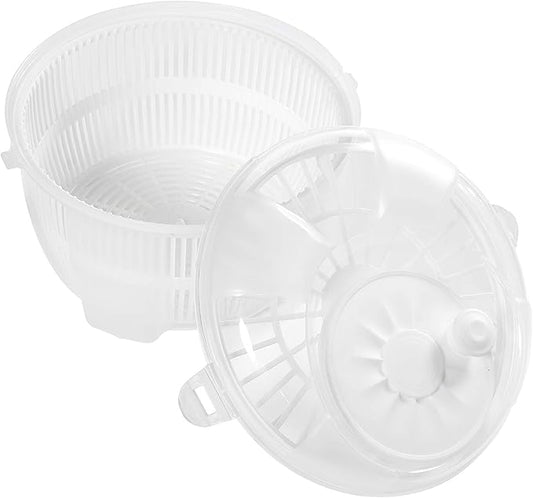 Mabel Home Salad Spinner, Salad Tosser and Mixer, 5,5 Quart, Vegetable Spinner -EXTRA Salt&Pepper Shaker inc. (White)