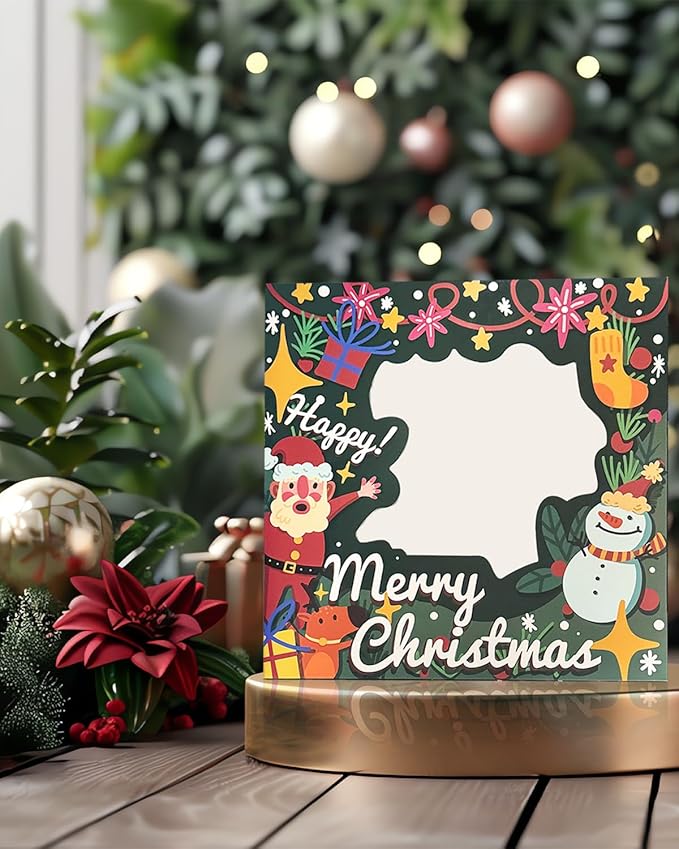 qiqee Christmas 12x12x6 Cake Box, 4Sets Christmas Cake Box with Window & 4Sets 12 Inch Christmas Snow Man Cake Round Boards, 12inch Cake Containers