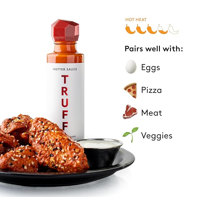 TRUFF Hot Sauce with White Truffle and Jalapeño, More Heat and Agave Nectar, 6 oz