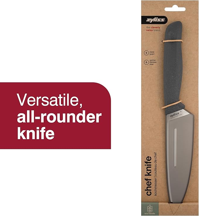 Zyliss Comfort Knife - Japanese Stainless Steel Blade - Non-Slip Contoured Handle for All Hand Sizes - Kitchen Tools with Safety Kitchen Blade Guards - Dishwasher Safe - 5.9" Chef's Knife