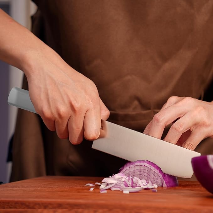6 Inch Nakiri Knife, AR-RPM9 Steel & Replaceable Handle, Multipurpose Meat Cleaver Vegetable Chef Knife with Oak Sheath, Gift for Home Chefs