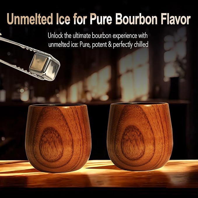Charred Wooden Bourbon Drinking Glass, Bourbon Gifts for Men, Handcrafted Premium Whiskey Glasses for Dad, Great Whiskey Gifts for Men, Perfect Presents for Boyfriend Father Friends, Wine Tumbler