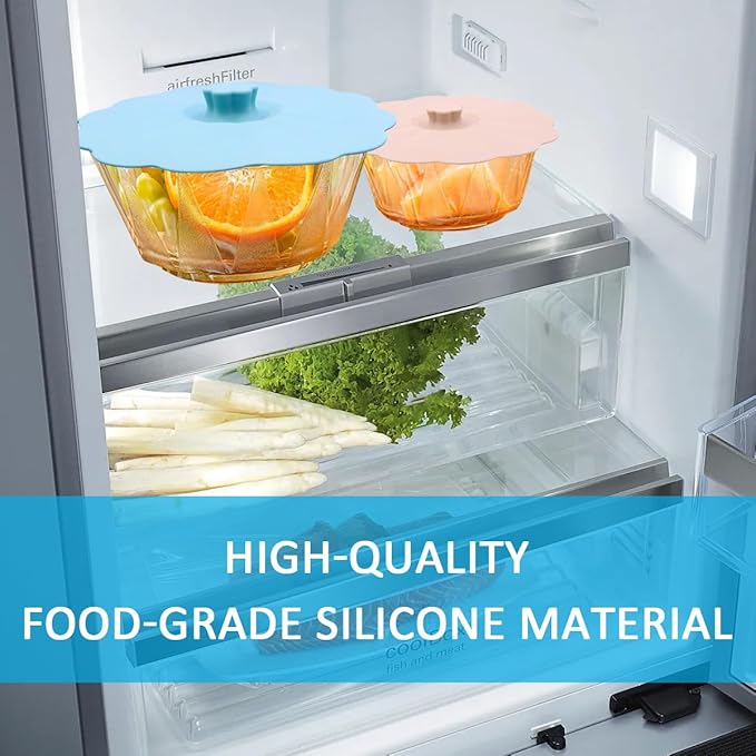 10 Pack Silicone Lids for Bowl Silicone Microwave Splatter Covers, 5 Sizes Reusable Heat Resistant Lids Fits Cups, Bowls, Food Storage, Plates, Pots, Pans, Fridge Dishwasher Safe, BPA Free