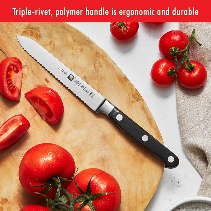 ZWILLING Professional S Knife Set with Block, Chef’s Knife, Serrated Utility Knife, 7 Piece, Bamboo