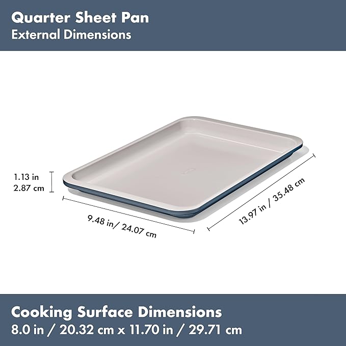 OXO Good Grips Non-Stick Pro Ceramic Coated Metal Bakeware Quarter Sheet Pan – Storm Blue