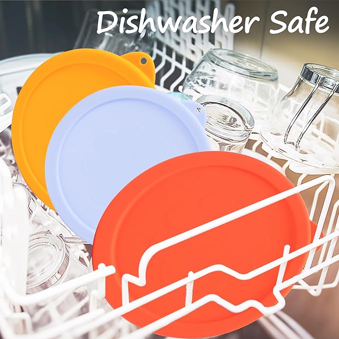 1 Cup Silicone Replacement Lids Storage Cover for Pyrex 7202-PC Glass Bowls (Container not Included) 8 Pack Microwave, Dishwasher and Freezer Safe