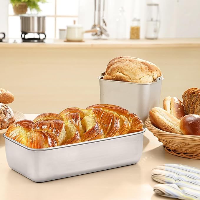 Onader Bread Loaf Pan for Baking, 9 x 5 Inch Stainless Steel Deep Meatloaf Pan