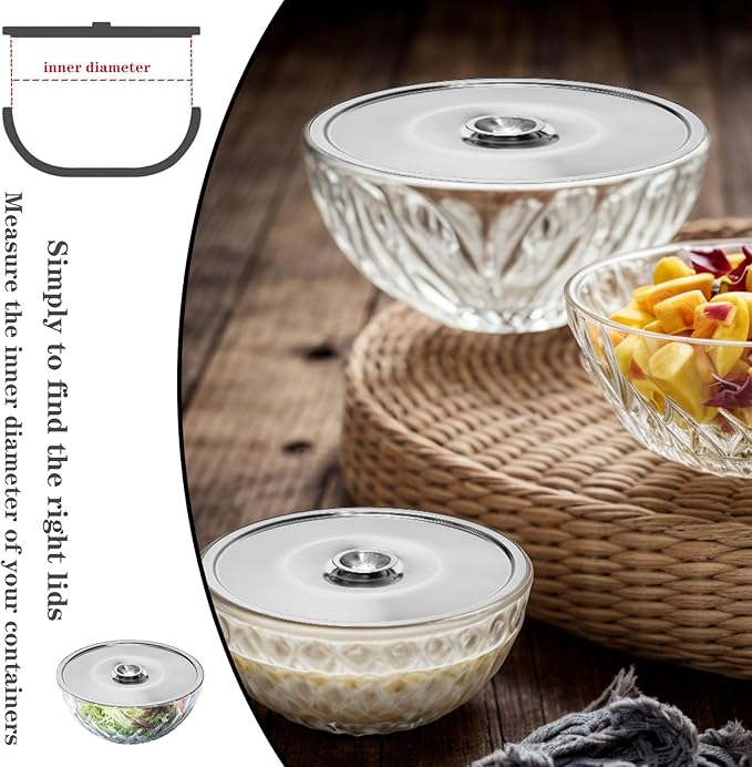 Milk Pot Lid 2Pcs Stainless Steel Cover Bowl 6.3in Universal Lid for Pots Small Mini Pan Lid Bowl Covers Reusable with Handle for Pan, 16cm