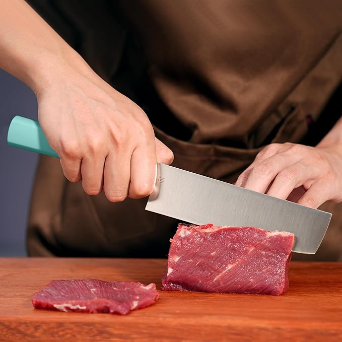 6 Inch Nakiri Knife, AR-RPM9 Steel & Replaceable Handle, Multipurpose Meat Cleaver Vegetable Chef Knife with Oak Sheath, Gift for Home Chefs