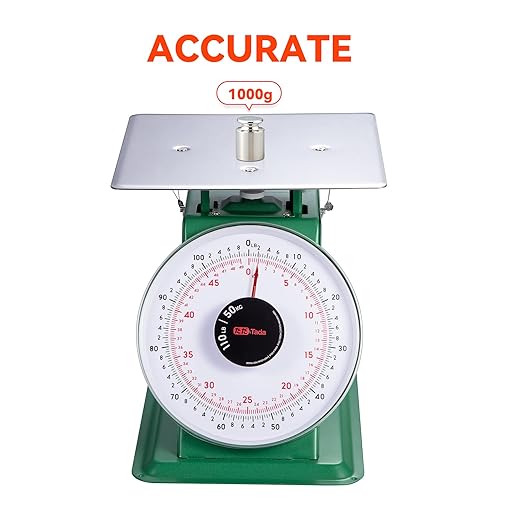Tada 110-LBS Heavy Duty Portion-Control Mechanical Kitchen and Food Scale Industrial Dial Scale with Stainless Steel Platform