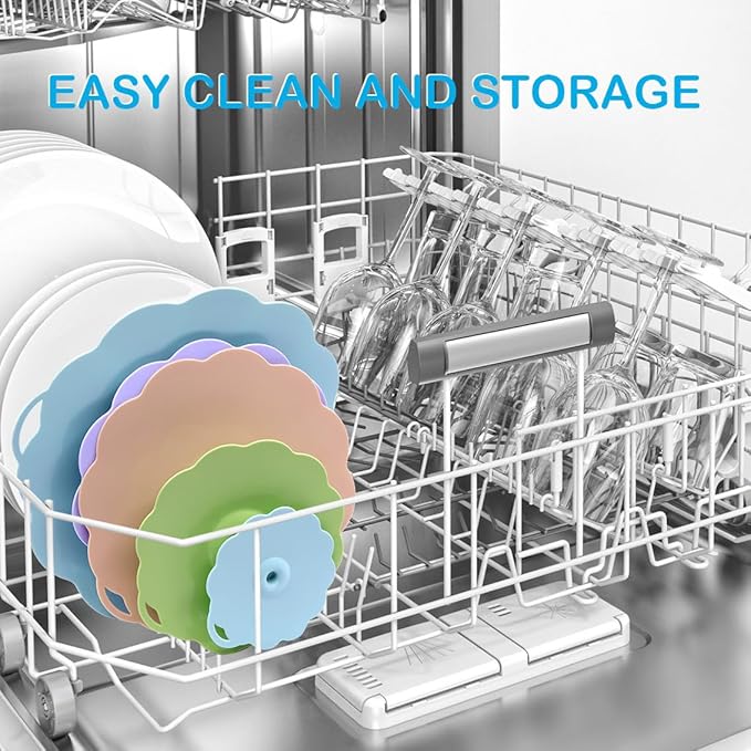 10 Pack Silicone Lids for Bowl Silicone Microwave Splatter Covers, 5 Sizes Reusable Heat Resistant Lids Fits Cups, Bowls, Food Storage, Plates, Pots, Pans, Fridge Dishwasher Safe, BPA Free