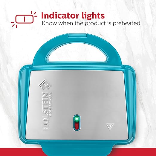 Holstein Housewares Non-Stick 6-Count Electric Cupcake Maker Machine – Bakes 6 Cupcakes, Muffins, Pizza Cups, Cinnamon Buns – Perfect for Gifts, Birthdays, Holidays, or Bake Sales, Teal