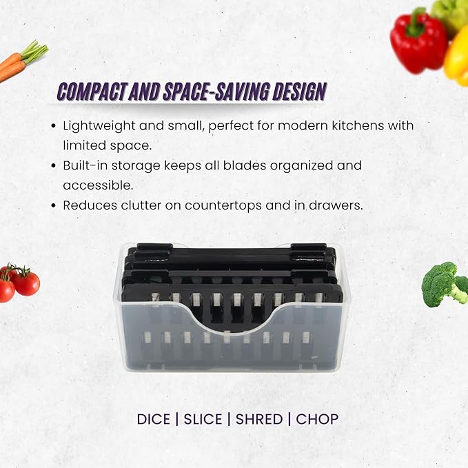 Vegetable Chopper, 14 Piece set, Dicing Blades, Slicing Blades, Lattice Blade, Shredding Blades, Egg Seperator, Garlic Grinder, Brush, Drain Basket, Finger Guard, kitchen tool