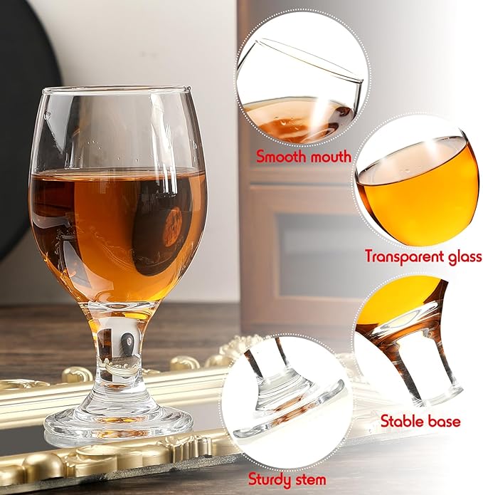 Patelai Set of 48 Clear Glasses 13.5 oz Water Goblet Glass Stemmed Water Glasses for Juice Wine Beer Tea Milk Cold Beverages Drinks Dishwasher Safe