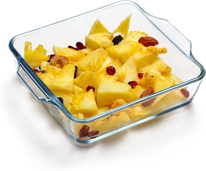 NUTRIUPS Mini 6x7.5x1.5in Square Glass Baking Dish for Oven, 20oz Square Cake Pan Glass Casserole Dishes for Oven