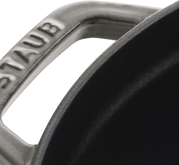 Staub Cast Iron 13.25-qt Round Cocotte - Graphite Grey, Made in France