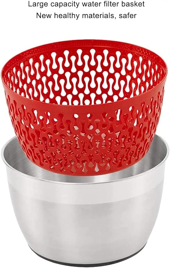 Salad Spinner Salad Machine, Rotating Bottom for Fruit and Vegetable Dryer Non-Slip Design with Lid and Water Filter Basket Lockable Handle