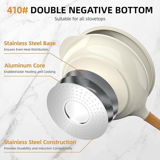 Nonstick Saute Pan Skillet with Lid,10 Inch Deep Frying Pan, Toxin-Free Ceramic Cookware, Healthy Non Toxic Cooking Pan with Helper Handle, Fry Pan Compatible with All Stovetops