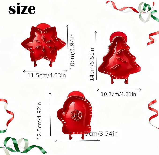 Mini pie Molds for Baking, Mini Apple pie Maker, Fall Hand pie Molds –Pie Molds for Kinds of Themed Parties, Christmas, and Thanksgiving (3PC Brown). (Red)