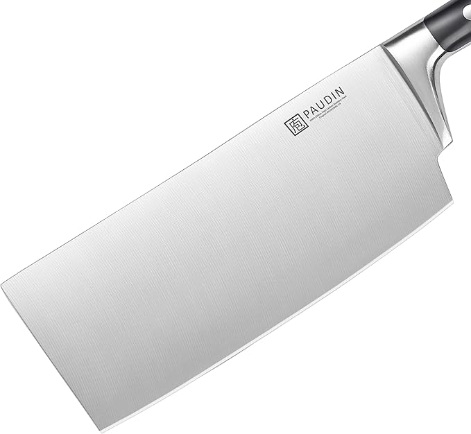 PAUDIN Cleaver Knife, Switzer Chinese Chef Knife 7 Inch, High Carbon Stainless Steel Butcher Knife with ABS Handle, Kitchen Knife for Meat Cutting Vegetable Slicing