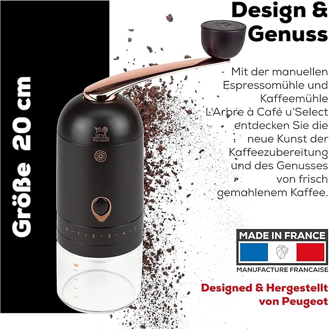 Peugeot L'ARBRE A CAFÉ Coffee Grinder, 20cm, Brown W/Wooden Spice Scoop