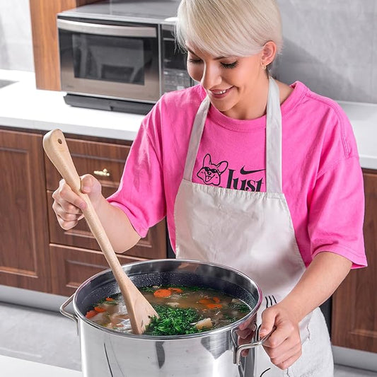 Wooden Spoons for Cooking, Large Wooden Spoons Wooden Mixing Spoon Heat Resistant Wooden Cooking Utensils for Nonstick Cookware