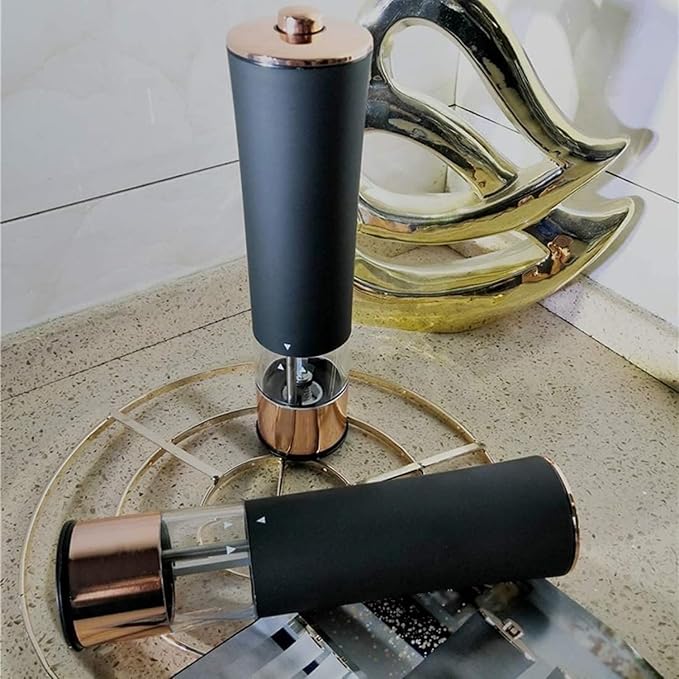Professional Salt and Pepper Grinder Set – Premium Stainless Steel Salt and Pepper Shakers with Ceramic Spice Grinder Mill for Adjustable Coarseness