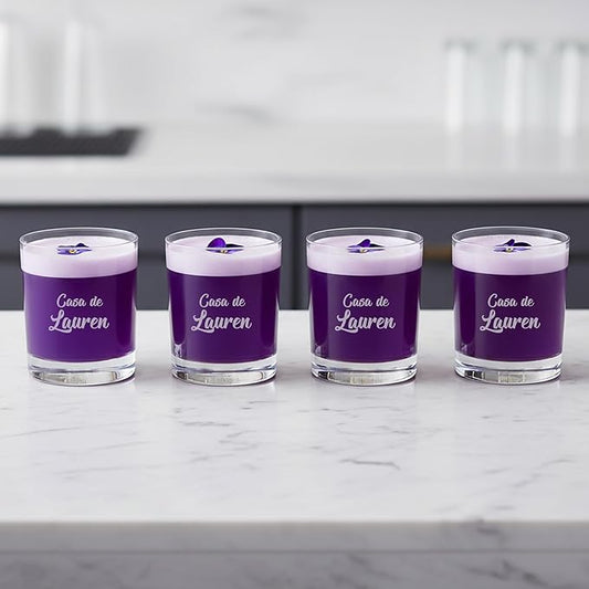 Waterford Marquis Personalized Moments Double Old Fashioned Glasses, Set of 4 Custom Engraved Crystal Whiskey/Rocks Glasses for Bourbon, Scotch, Liquor, Home Bar Accessories