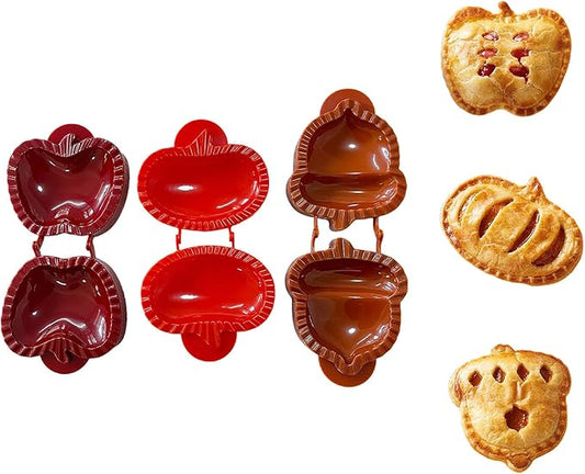 Mini pie Molds for Baking, Mini Apple pie Maker, Fall Hand pie Molds –Pie Molds for Kinds of Themed Parties, Christmas, and Thanksgiving (3PC Brown). (Brown)