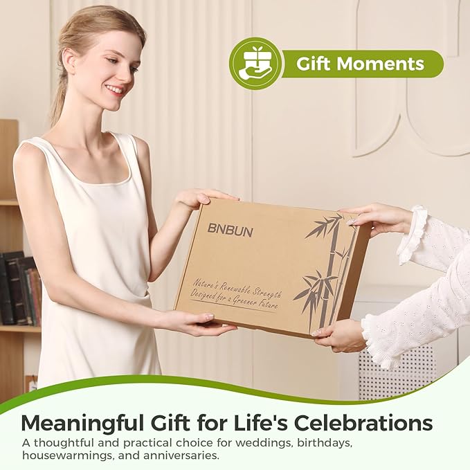 Bamboo Cutting Board for Kitchen, Wood Cutting Board 3 Piece Set with Non-Slip Mat Deep Juice Groove and Built-In Handles, Wooden Cutting Boards for Meat Vegetables Fruit for the Home