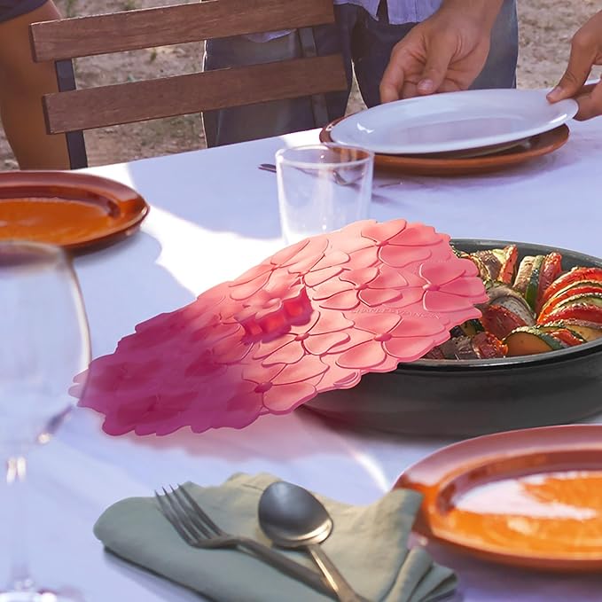 Charles Viancin Silicone Lids - Geranium Silicone Bowl Covers/Airtight Pan Lid (11 Inch Candy Pink)