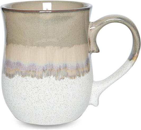 Bosmarlin Large Ceramic Coffee Mug, 20 Oz, Big Tea Cup for Office and Home, Dishwasher and Microwave Safe(20 Oz, Brown Grey)