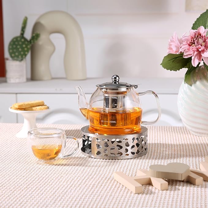 Stainless Steel Teapot Warmer, Tea Warmer for Teapot, Silver Color