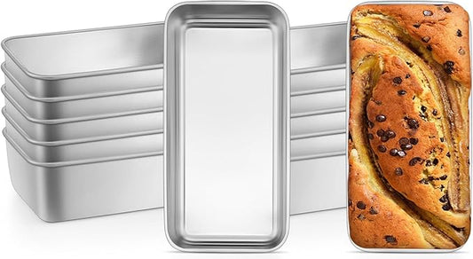 Leonyo 12 Pack Loaf Pans for Baking Bread, 9IN x 5IN Stainless Steel Loaf Bread Pans Set for Homemade Meatloaf, Bananas, Brownies, Lasagnas, Dishwasher Oven Safe