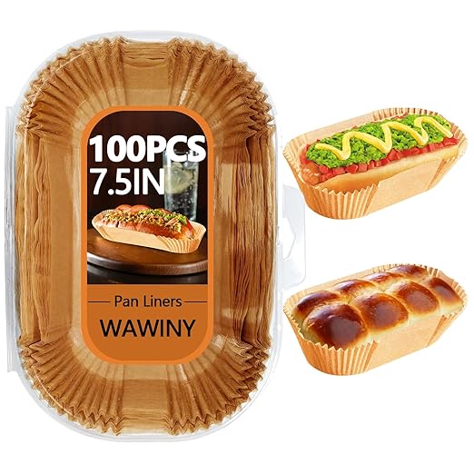 100 Pack 7.5 Inch Loaf Pan Liners, Non-Stick Cake Baking Sheets, Unbleached & Greaseproof Baking Paper for Cookies, Cupcakes, Bread.