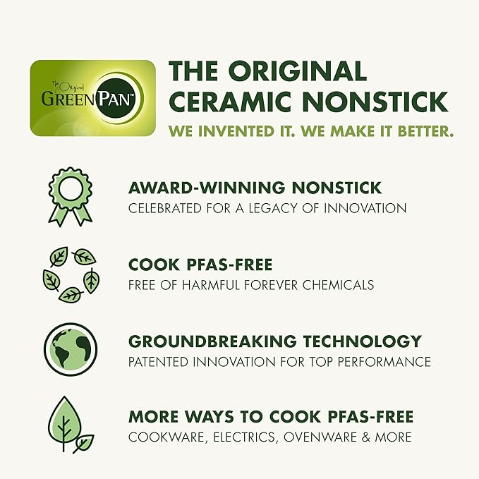 GreenPan Premiere Ovenware Healthy Ceramic Nonstick 16.5" Pizza Pan, PFOA and PFAS-Free, Warp-Free Bakeware, Durable Quick Heating Baking Tray, Oven and Broiler Safe to 600F, Dishwasher Safe, Gray