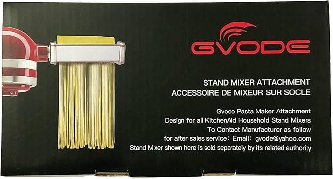 Pasta Attachment for KitchenAid Stand Mixer Included Pasta Sheet Roller, Spaghetti Cutter and Fettuccine Cutter Pasta Maker Stainless Steel Accessories 3Pcs by Gvode