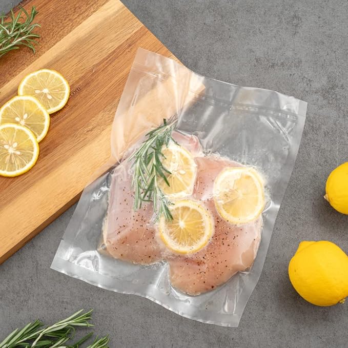 Restaurantware Fresh Hero Clear Plastic Vacuum Packaging Pouch - for Chamber Vacuum Sealer, 3 mil, BPA-Free - 10" x 8" - 100 count box