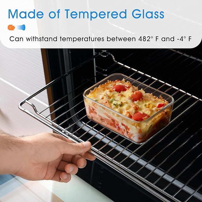 NUTRIUPS MIni-1.2QT Small Glass Baking Dish with Lid,(7×5 inches)Deep Rectangular Baking Dish for Oven