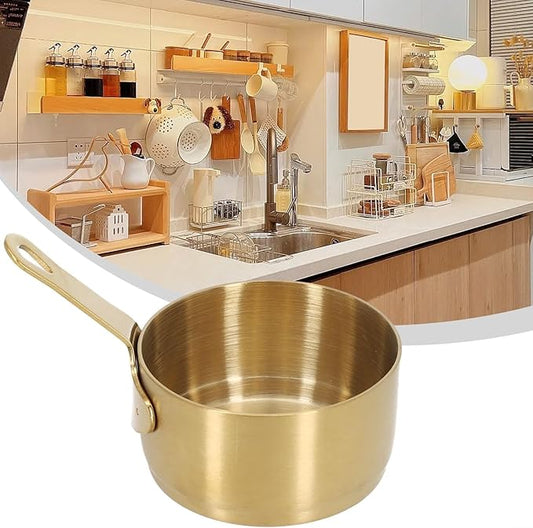 Mini Sauce Pan, Stainless Steel Sauce Pan Chocolate Melting Pot Vinegar Dipping Bowls Barbecue Sauce Bowl Mini Butter Coffee Milk Warmer Pot for Coffee Tea Soup Warming 2PCS (80ML)
