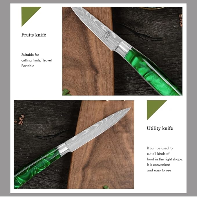 FULLHI Knife Set, 14pcs Japanese Knives Set, Multiple Colour Premium German Stainless Steel Chef Knife Set