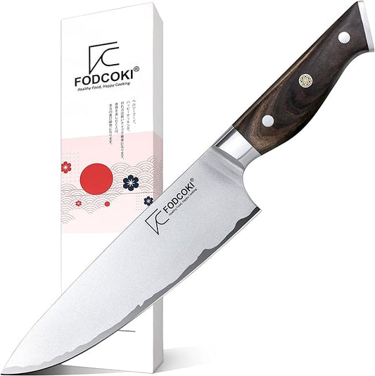 8 Inch Chef Knife, Sharp Kitchen Cutting Knife Japanese High Carbon Steel AUS10 with Ebony Wood Handle, Professional Chefs Knife for Meat Vegetable