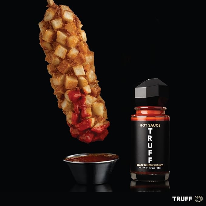 TRUFF Hot Sauce 4-Pack Mini Set, Portable Travel Bottles of Gourmet Hot Sauce, Black Truffle and Chili Peppers, Gift Idea for the Hot Sauce Fans, An Ultra Unique Flavor Experience (1.5 oz, 4 count)