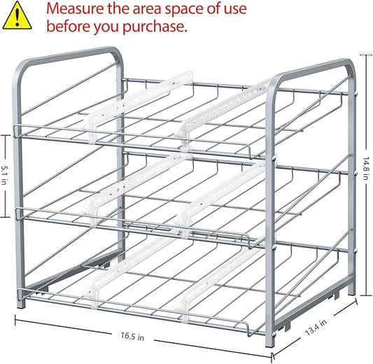 BTY Can Organizer for Pantry Stackable 2 Pack, Can Storage Organizer Rack Stacking Can Dispensers Small Space Holds up to 36 Cans for Pantry, Kitchen, Cabinet- Silver