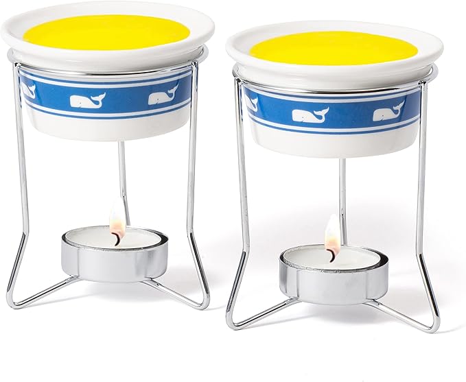 Whale Butter Warmers, Ceramic, Set of 2,White