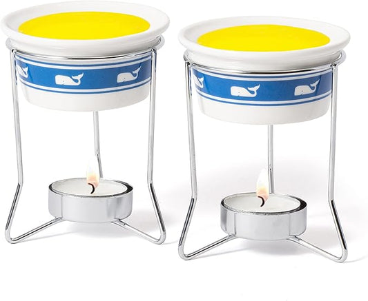 Whale Butter Warmers, Ceramic, Set of 2,White