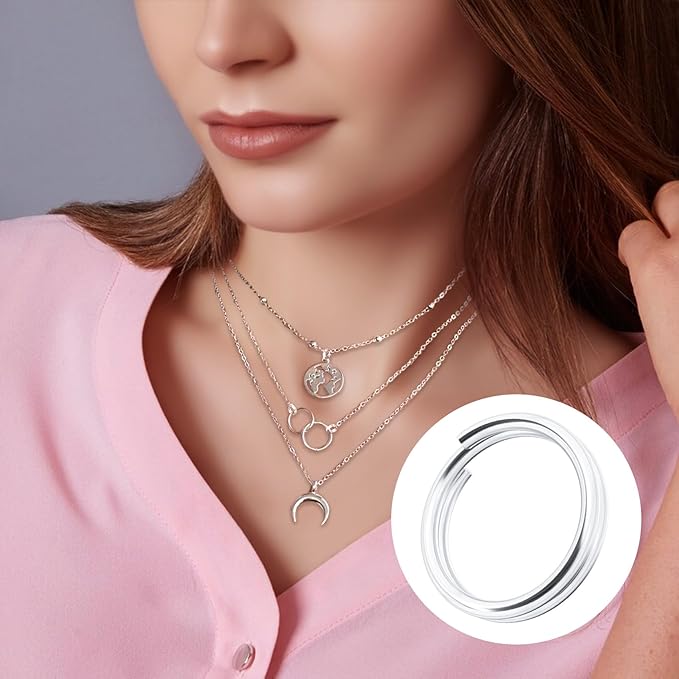 8pcs Jump Rings for Jewelry Making, 925 Sterling Silver Split Jump Ring, 4/5/6/8mm Double Loops Small Key Rings Open Connector Closures for Necklace Bracelets Jewelry Marking