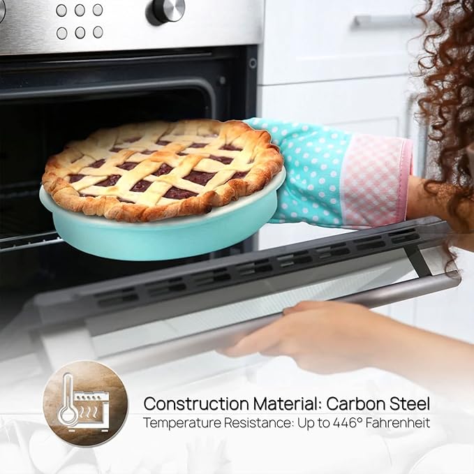 NutriChef 6-Piece Baking Pan Set, Carbon Steel Bakeware with Premium Ceramic Nonstick Coating, Includes 12-Cup Muffin Pan, Cake & Loaf Pan, Wide Bake Pan, & Cookie Sheet - Turquoise