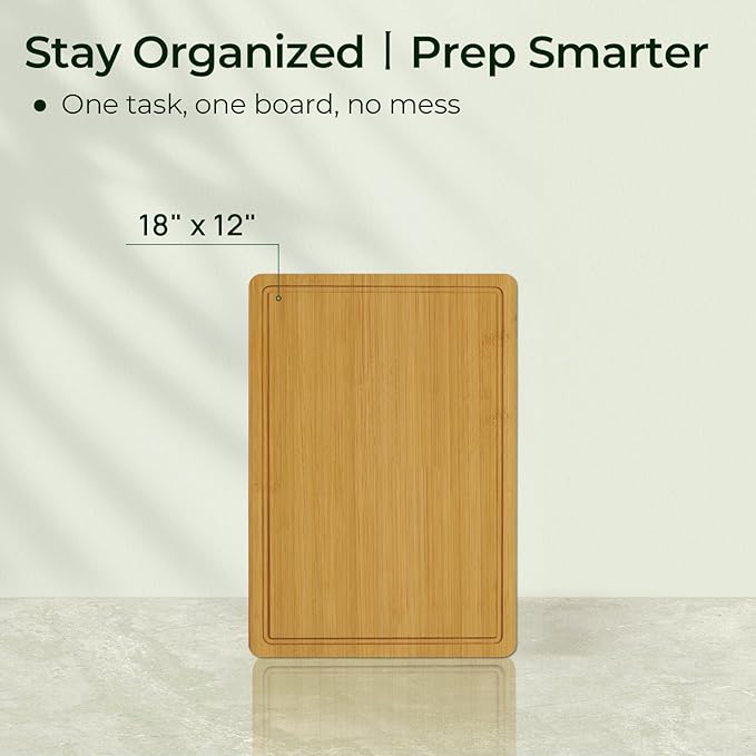 Kitchen Essentials Natural Bamboo Cutting Board XL With Durable, Knife-Friendly Surface & Deep Juice Groove β Perfect For BBQ(Pre Oiled, Natural)